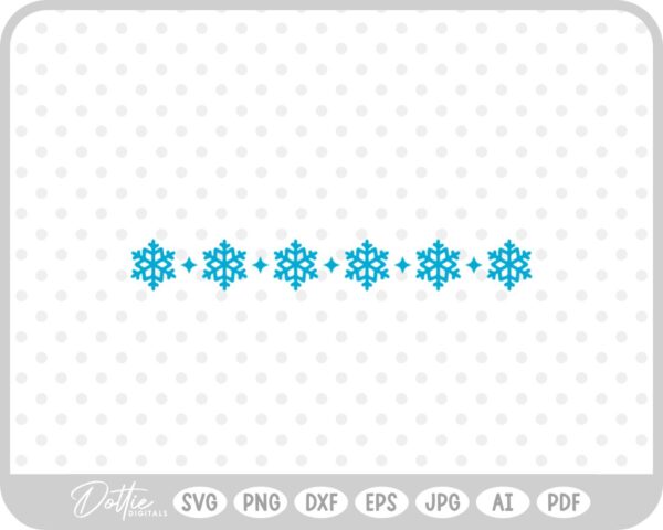 Snowflakes Snow Christmas Festive Under Line SVG PNG DXF – Cricut Silhouette Cutting File