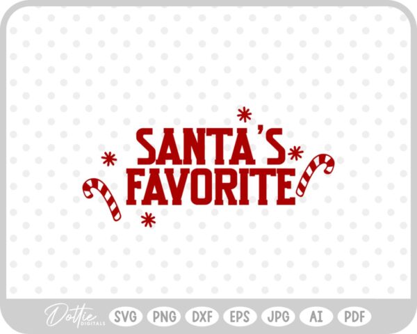 Santa's Favourite Winter Christmas Festive Quote Text Script SVG PNG DXF – Cricut Silhouette Cutting File
