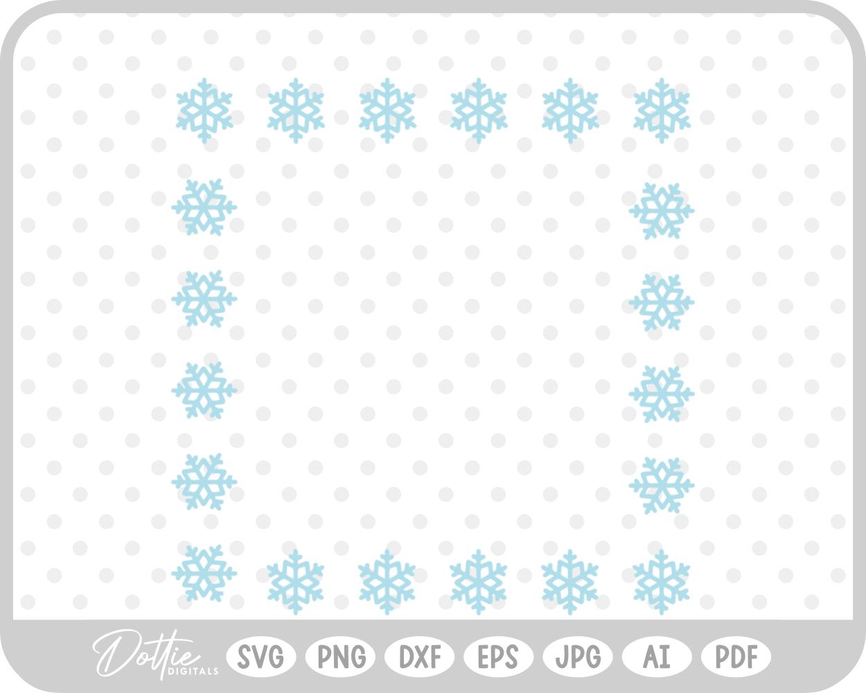 Snowflake Christmas Winter Frame Border Background SVG PNG DXF – Cricut Silhouette Cutting File