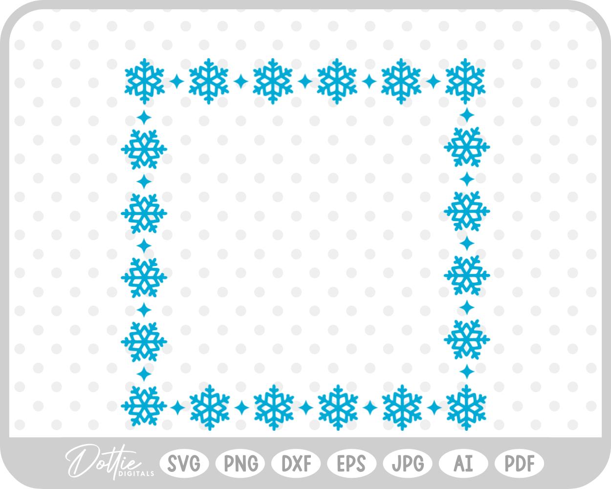 Snowflake Christmas Winter Frame Border Background SVG PNG DXF – Cricut Silhouette Cutting File