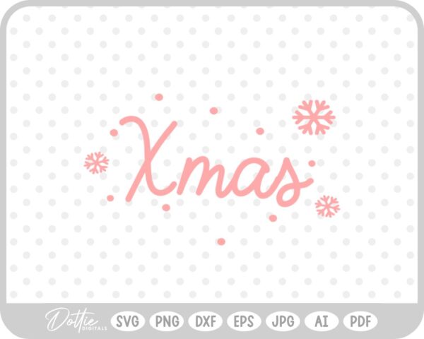Xmas Snowflake Christmas Quote Script Text SVG PNG DXF – Cricut Silhouette Cutting File
