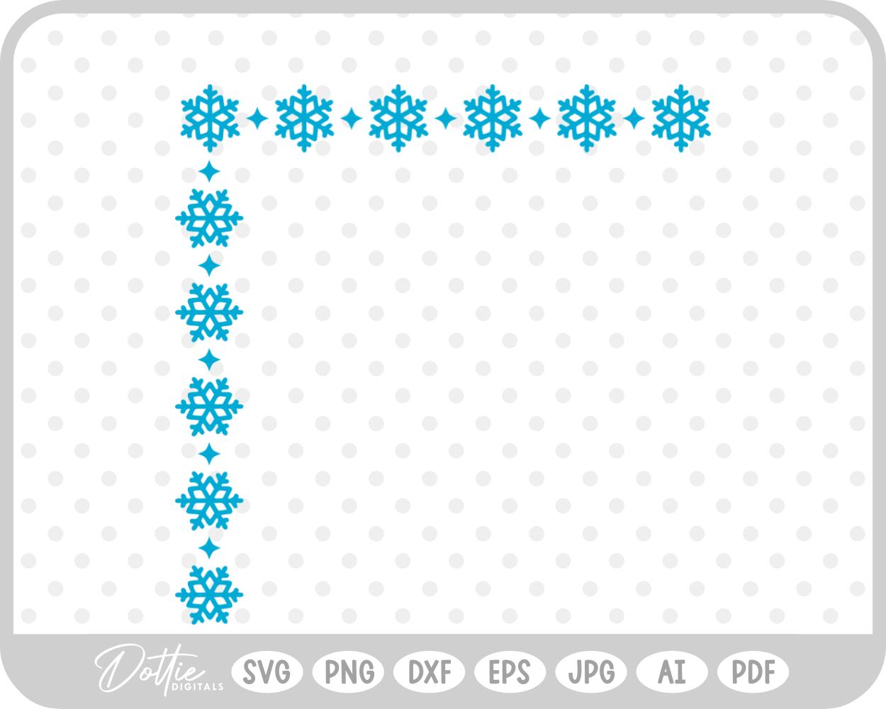 Snowflake Christmas Winter Frame Border Background SVG PNG DXF – Cricut Silhouette Cutting File