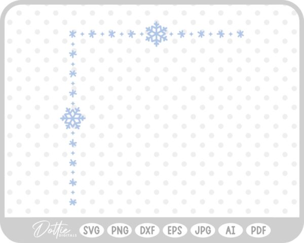 Snowflake Christmas Winter Frame Border Background SVG PNG DXF – Cricut Silhouette Cutting File