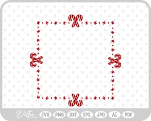 Candy Cane Christmas Winter Frame Border Background SVG PNG DXF – Cricut Silhouette Cutting File