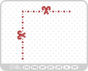Candy Cane Christmas Winter Frame Border Background SVG PNG DXF – Cricut Silhouette Cutting File