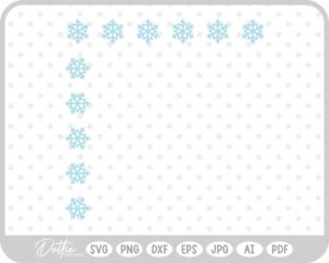 Snowflake Christmas Winter Frame Border Background SVG PNG DXF – Cricut Silhouette Cutting File