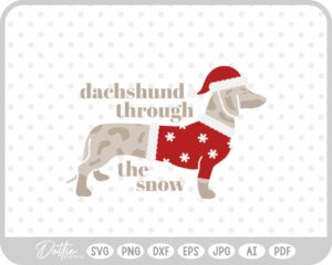 Christmas Dachshund Weiner Dog Santa Hat Sausage  SVG PNG DXF – Cricut Silhouette Cutting File