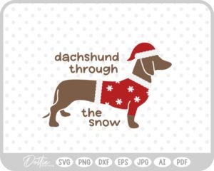 Christmas Dachshund Weiner Dog Santa Hat Sausage  SVG PNG DXF – Cricut Silhouette Cutting File