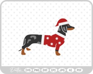 Christmas Dachshund Weiner Dog Santa Hat Sausage  SVG PNG DXF – Cricut Silhouette Cutting File