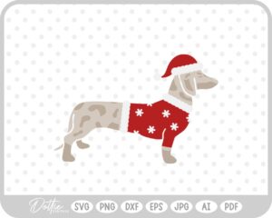 Christmas Dachshund Weiner Dog Santa Hat Sausage  SVG PNG DXF – Cricut Silhouette Cutting File
