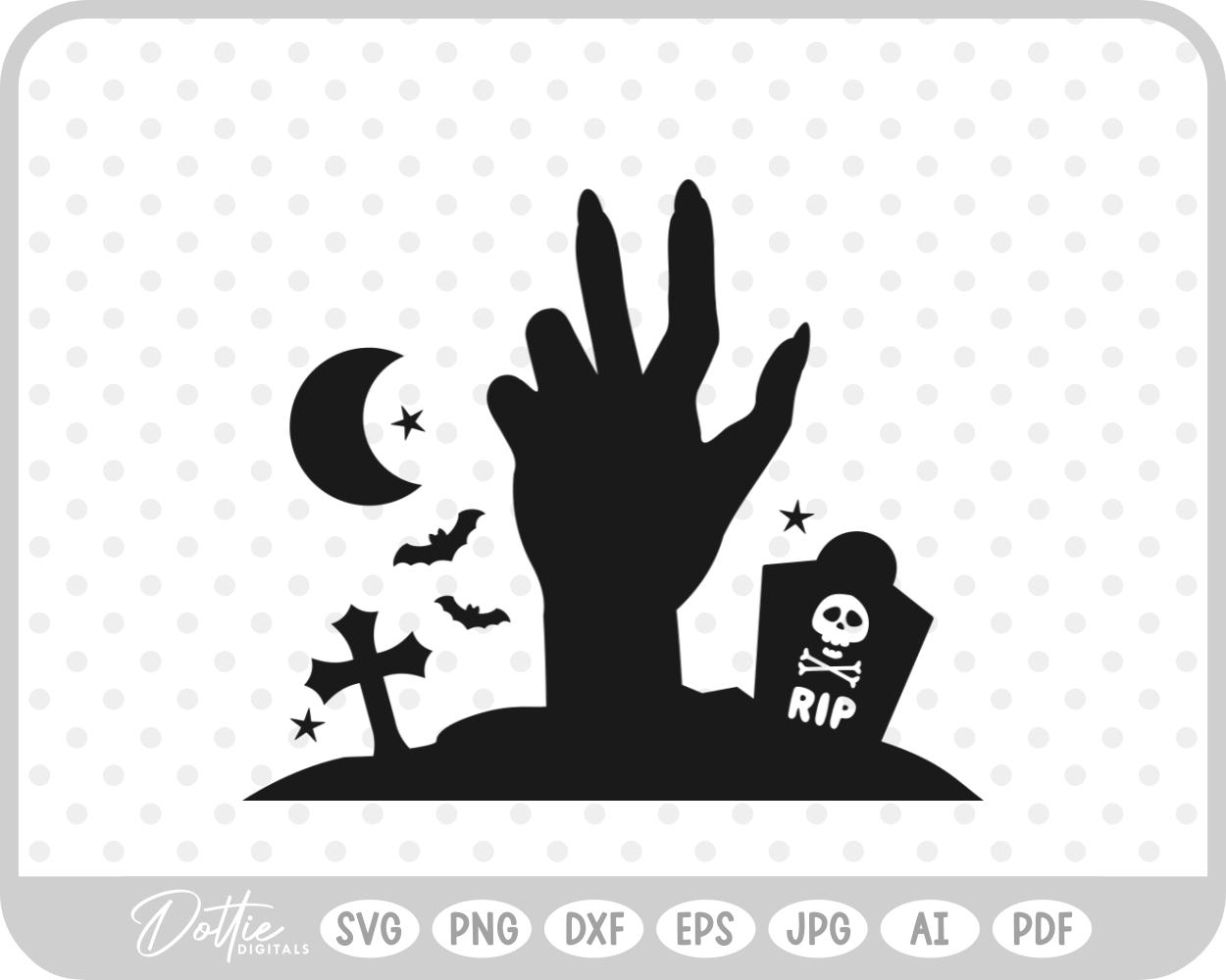 Zombie Hands Grave Halloween SVG PNG DXF – Cricut Silhouette Cutting File