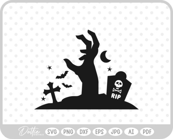 Zombie Hands Grave Halloween SVG PNG DXF – Cricut Silhouette Cutting File