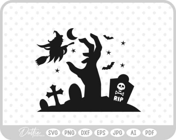 Zombie Hands Bat SVG PNG DXF – Cricut Silhouette Cutting File