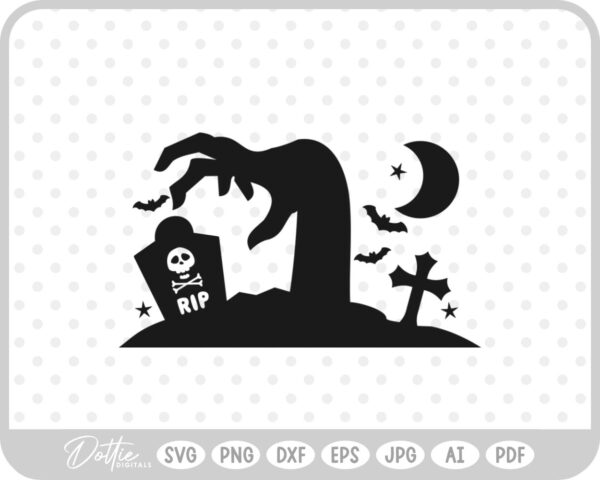 Zombie Hands Halloween  SVG PNG DXF – Cricut Silhouette Cutting File