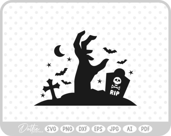 Zombie Hands Grave SVG PNG DXF – Cricut Silhouette Cutting File