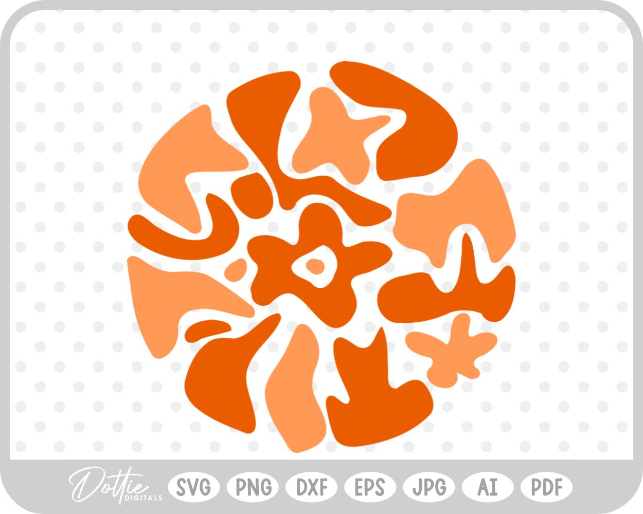 Abstract Flower Pattern Wavy SVG PNG DXF – Cricut Silhouette Cutting File