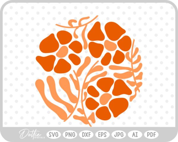 Abstract Flower Pattern Wavy SVG PNG DXF – Cricut Silhouette Cutting File