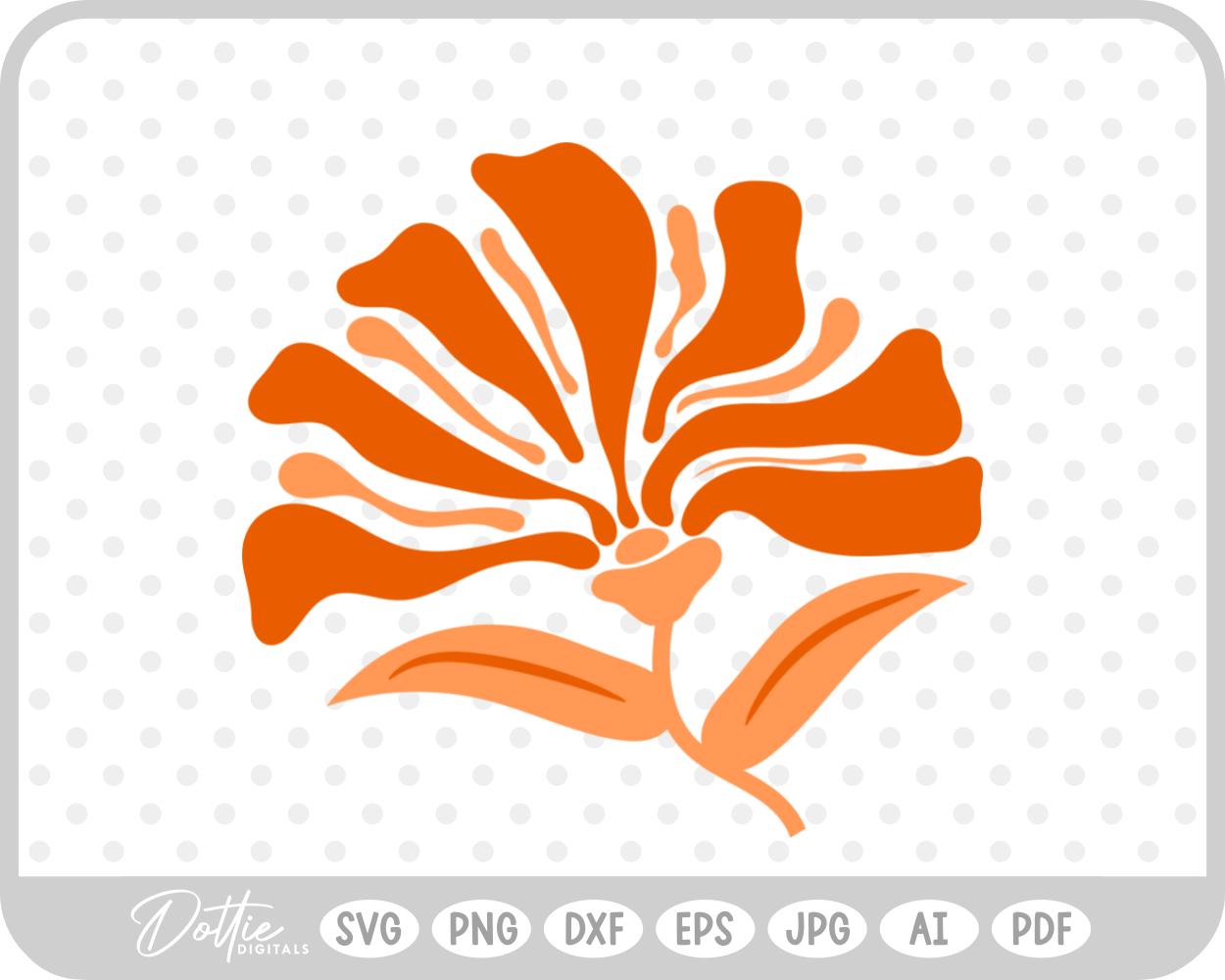 Abstract Flower Pattern Wavy SVG PNG DXF – Cricut Silhouette Cutting File