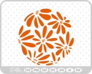 Abstract Flower Pattern Wavy SVG PNG DXF – Cricut Silhouette Cutting File