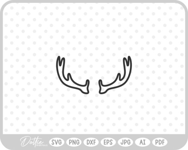 Wide Antlers Outline SVG PNG DXF – Cricut Silhouette Cutting File
