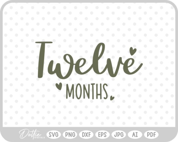 Twelve Months Baby Milestone SVG PNG DXF – Cricut Silhouette Cutting File