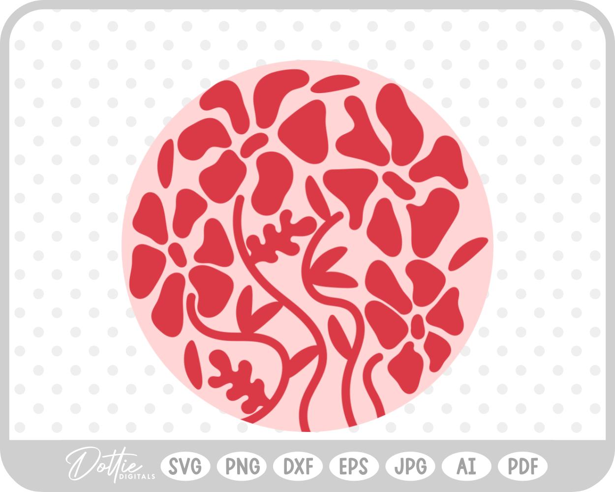 Boho Plant Flower Abstract SVG PNG DXF – Cricut Silhouette Cutting File