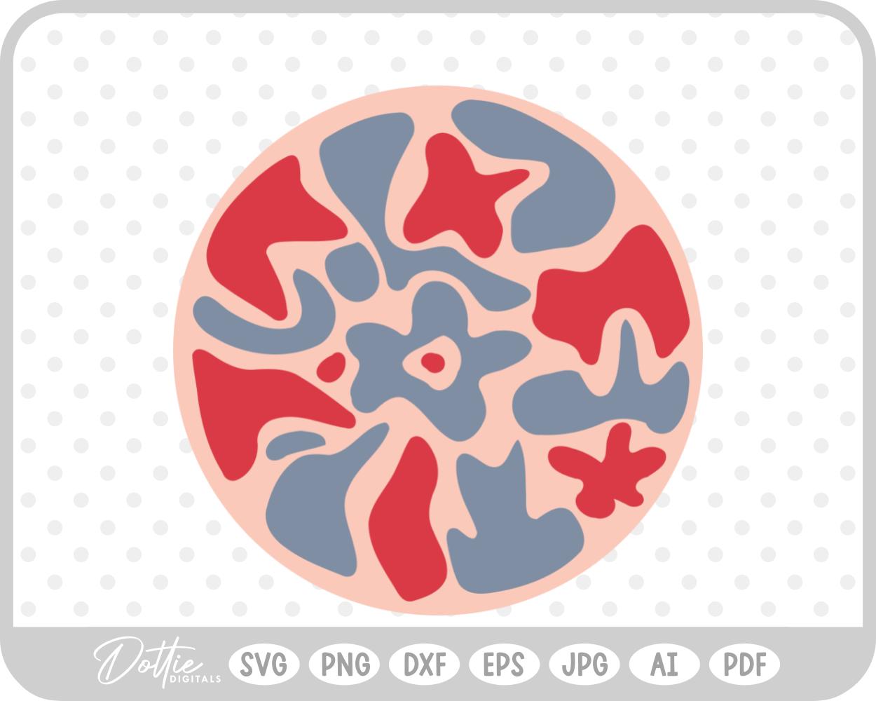 Boho Abstract Botanic Flower SVG PNG DXF – Cricut Silhouette Cutting File