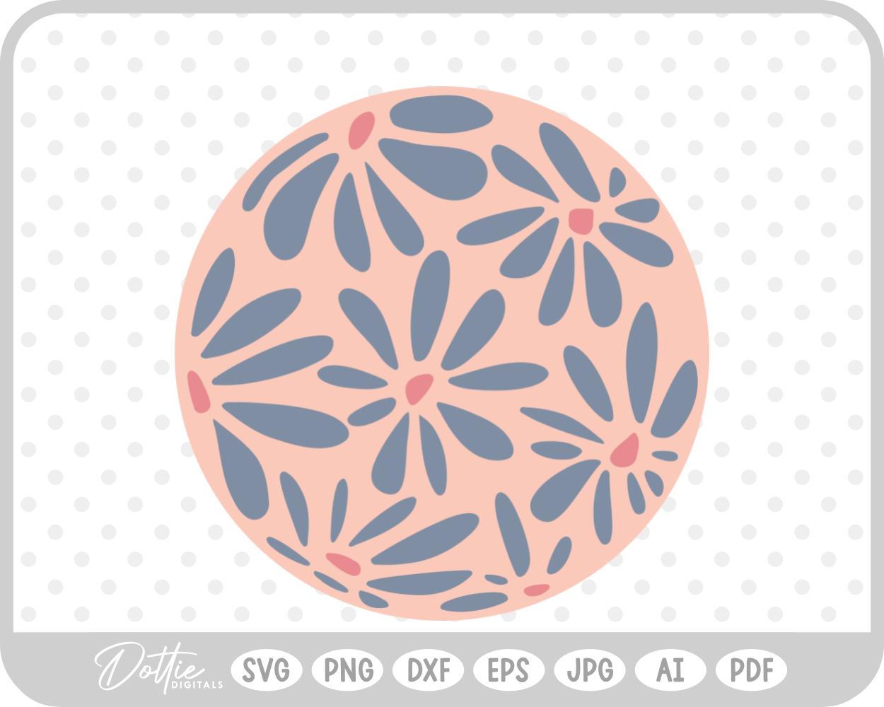 Boho Abstract Botanic Flower SVG PNG DXF – Cricut Silhouette Cutting File