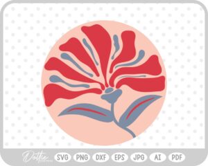 Boho Abstract Botanic Flower SVG PNG DXF – Cricut Silhouette Cutting File