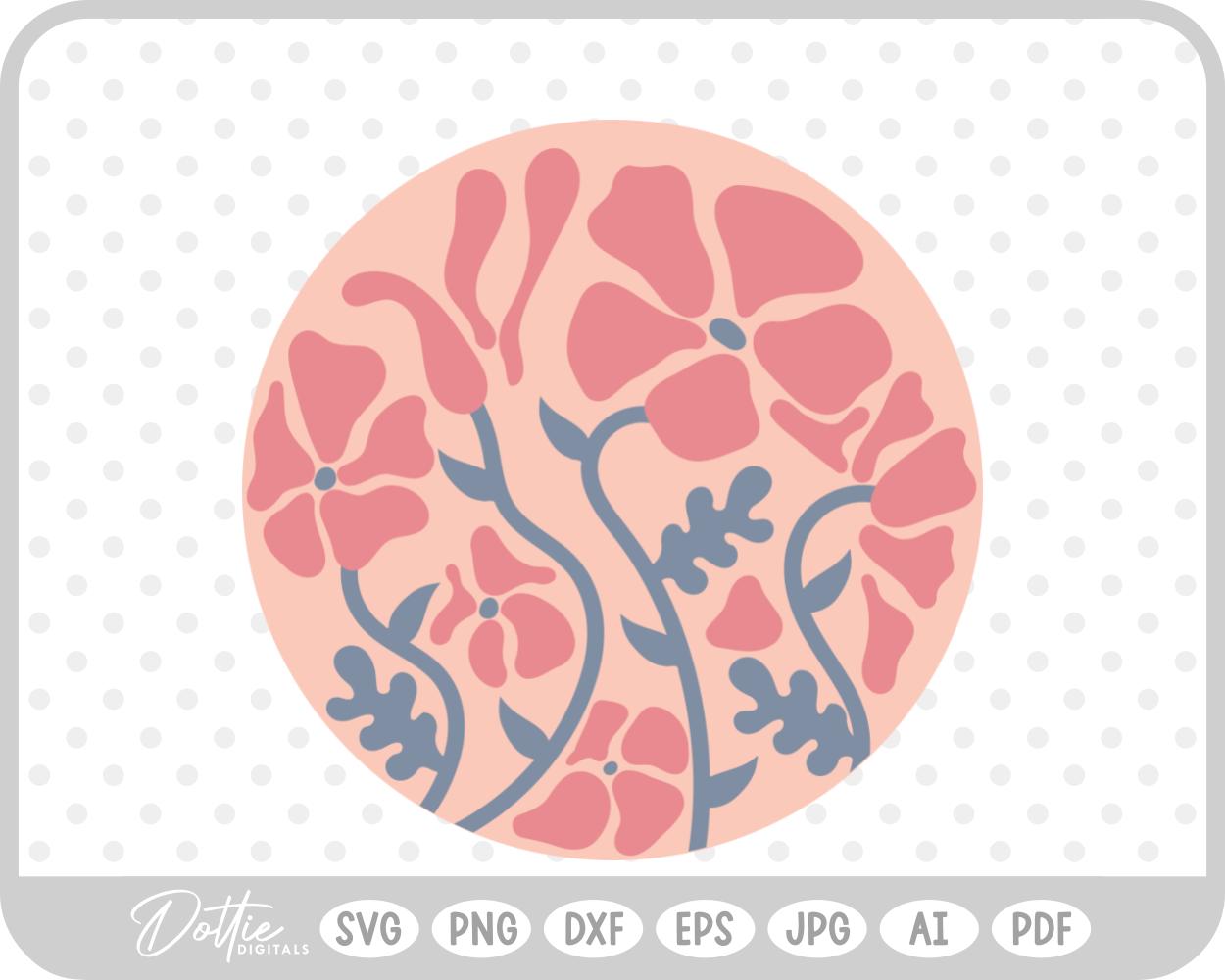 Boho Abstract Botanic Flower SVG PNG DXF – Cricut Silhouette Cutting File