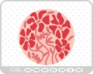 Boho Abstract Botanic Flower SVG PNG DXF – Cricut Silhouette Cutting File