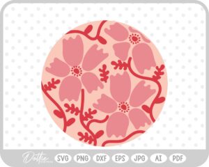 Boho Abstract Botanic Flower SVG PNG DXF – Cricut Silhouette Cutting File