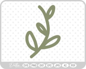 Vine Leaf Green Line Doodle SVG PNG DXF – Cricut Silhouette Cutting File