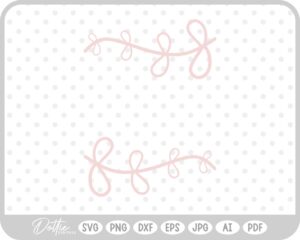 Botanical Leaf Line Border SVG PNG DXF – Cricut Silhouette Cutting File