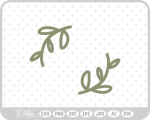 Vine Leaf Border Line Doodle SVG PNG DXF – Cricut Silhouette Cutting File