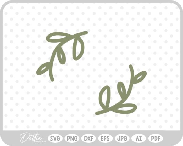 Vine Leaf Border Line Doodle SVG PNG DXF – Cricut Silhouette Cutting File