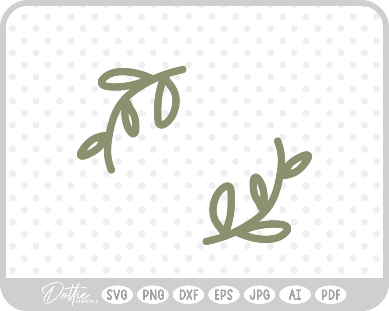 Vine Leaf Border Line Doodle SVG PNG DXF – Cricut Silhouette Cutting File