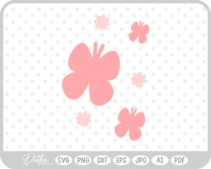 Flower Butterfly Cluster  SVG PNG DXF – Cricut Silhouette Cutting File