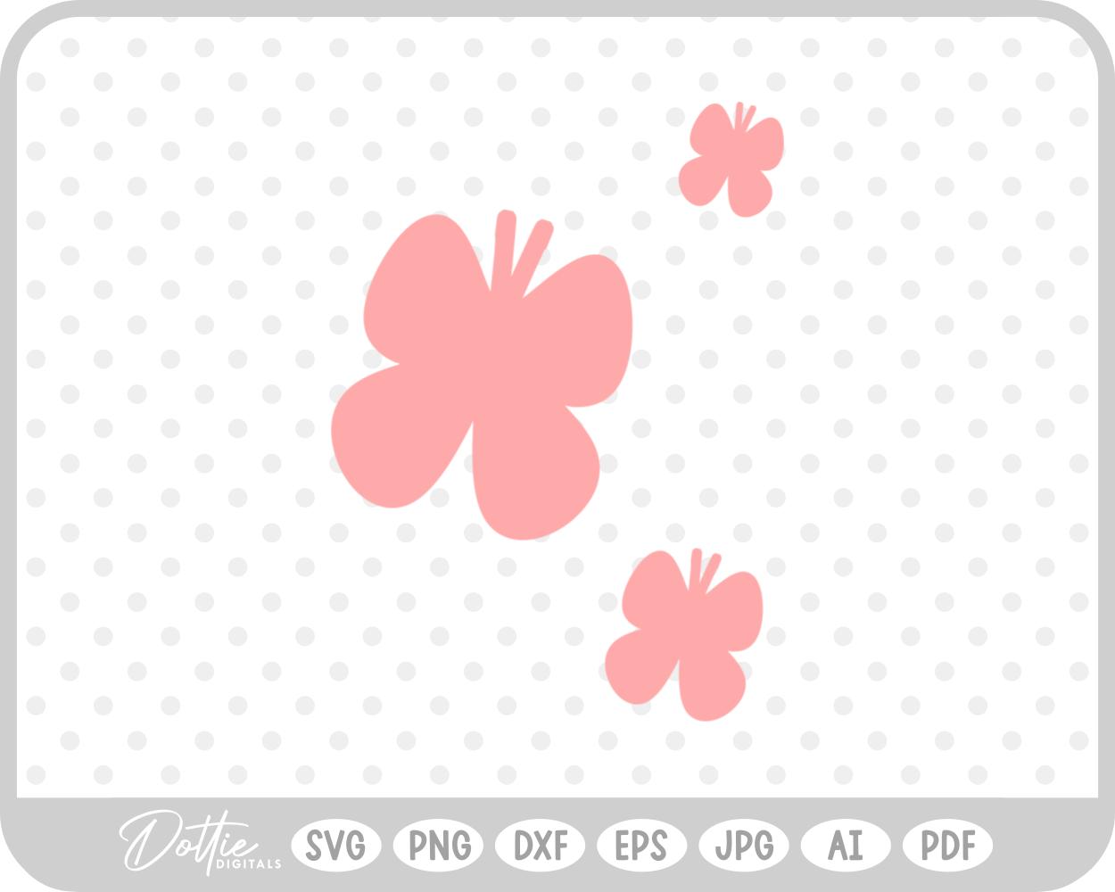Three Butterflies Wings SVG PNG DXF – Cricut Silhouette Cutting File