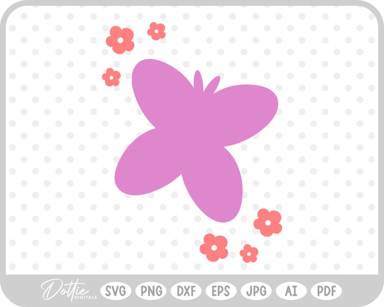 Flowers and Butterfly Wing SVG PNG DXF – Cricut Silhouette Cutting File