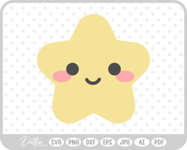 Happy Cute Star SVG PNG DXF – Cricut Silhouette Cutting File