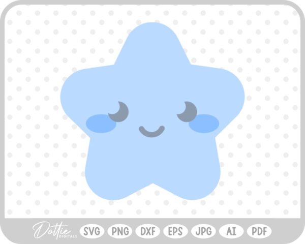 Baby Blue Star SVG PNG DXF – Cricut Silhouette Cutting File