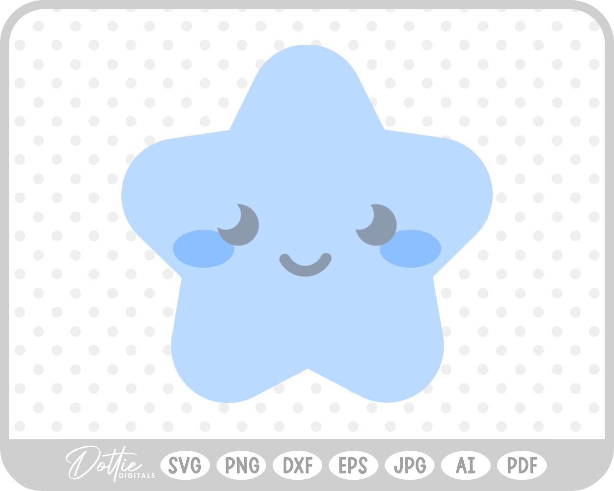 Baby Blue Star SVG PNG DXF – Cricut Silhouette Cutting File