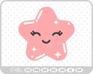 Pink Shining Star Sparkle SVG PNG DXF – Cricut Silhouette Cutting File