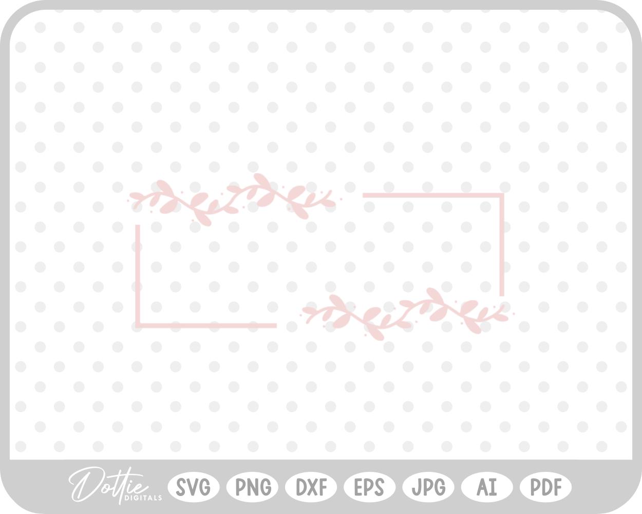 Floral Vine Rectangle Border SVG PNG DXF – Cricut Silhouette Cutting File