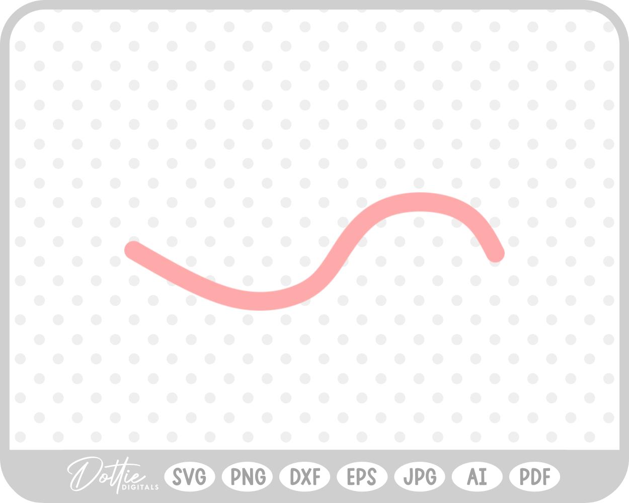 Curved Swirl Underline Line SVG PNG DXF – Cricut Silhouette Cutting File