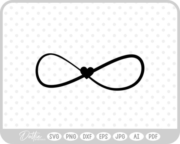 Heart Infinity Symbol SVG PNG DXF – Cricut Silhouette Cutting File