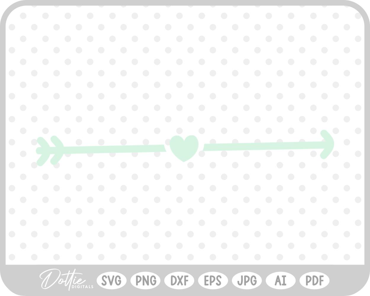 Heart Arrow SVG PNG DXF – Cricut Silhouette Cutting File