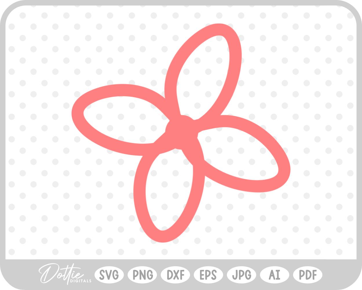 Flower Pink Outline Doodle SVG PNG DXF – Cricut Silhouette Cutting File