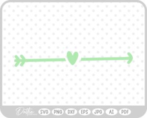 Simple Heart Arrow SVG PNG DXF – Cricut Silhouette Cutting File